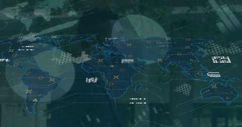 Global Network and Technology Concept with Digital World Map - Download Free Stock Images Pikwizard.com