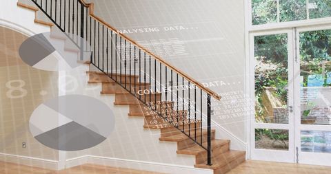 Digital Data Overlay on Contemporary Home Interior - Download Free Stock Images Pikwizard.com