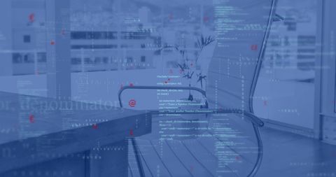 Digital Data Processing Concept Over Modern Office Setting - Download Free Stock Images Pikwizard.com