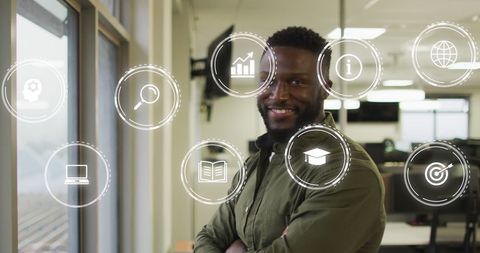 Confident Business Executive Embracing Digital Innovation in Office