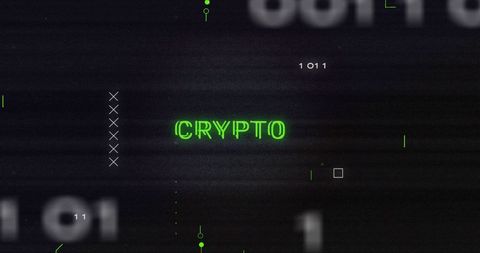 Abstract High-Tech Cryptocurrency Text and Digital Glitch Art - Download Free Stock Images Pikwizard.com