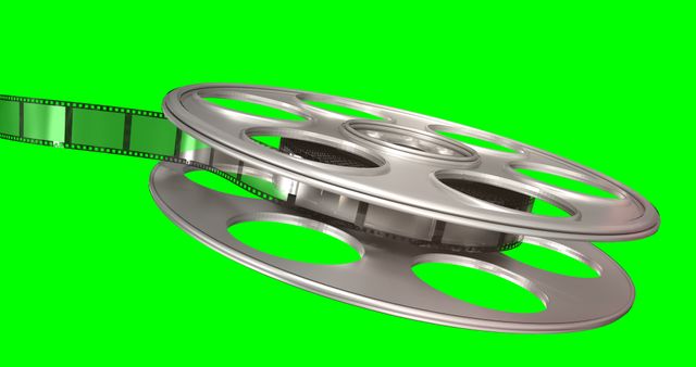 Film Reel with Unspooled Film on Green Screen Background - Download Free Stock Images Pikwizard.com