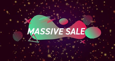 Digital retro future themed massive sale banner
