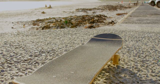 Skateboard by Beach Path at Sunset - Download Free Stock Images Pikwizard.com