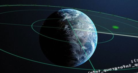 Digital Data Streams Surrounding Planet Earth - Download Free Stock Images Pikwizard.com