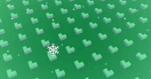 Green Heart Pattern with Snowflakes Symbolizing Winter Celebration