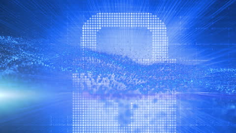 Digital Cybersecurity Lock Abstract Background
