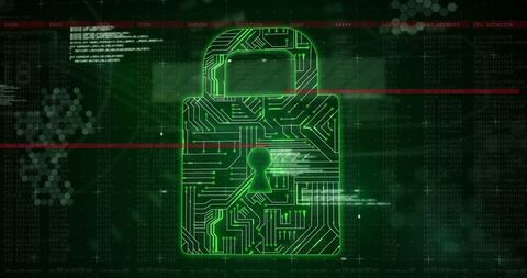 Digital Padlock Over Circuit Board Highlighting Cybersecurity - Download Free Stock Images Pikwizard.com