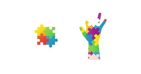 Vibrant Puzzle Pieces Forming Hand Symbolizing Autism Awareness - Download Free Stock Images Pikwizard.com