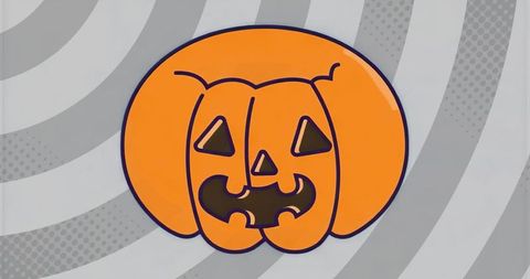 Bright Carved Pumpkin with Swirling Grey Background