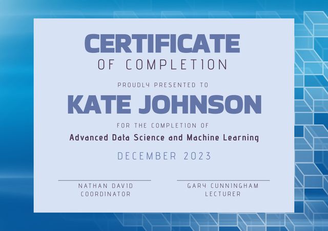 Modern Certificate Of Completion For Data Science Program - Download Free Stock Videos Pikwizard.com