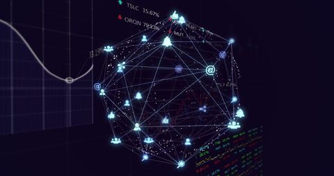 digital network sphere with stock market data interface - Download Free Stock Images Pikwizard.com