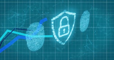 Digital Security Concept with Fingerprints and Padlock Icon - Download Free Stock Images Pikwizard.com