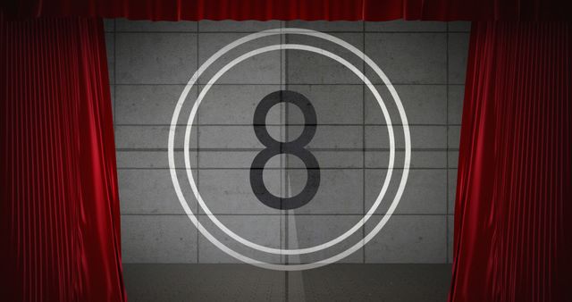 Vintage Countdown Timer with Theater Curtains - Download Free Stock Images Pikwizard.com