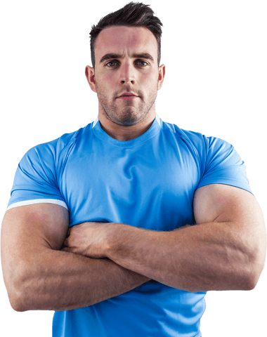 Rugby Player with Transparent Background Standing Confident