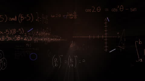 Mathematical Formulas on Dark Technological Background
