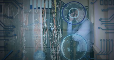 Technology Professional Managing Server Room Complexity - Download Free Stock Images Pikwizard.com