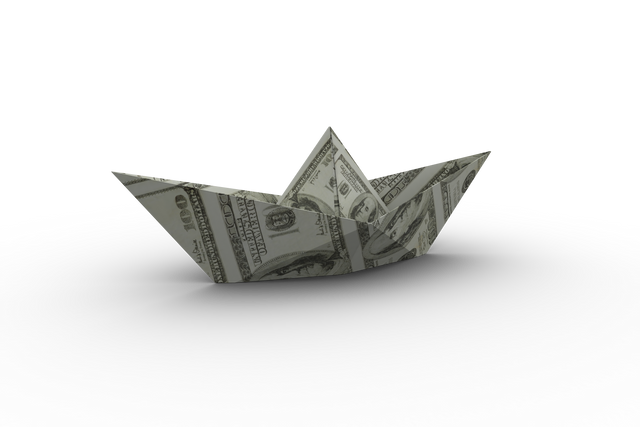 Transparent Paper Boat Made from American Dollar Bill Floating - Download Free Stock Videos Pikwizard.com