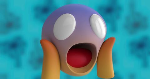 Colorful emoji reacting with surprise and shock