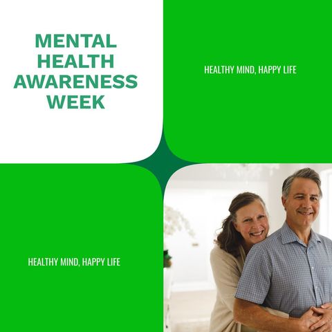 Mental Health Awareness Week with Affectionate Senior Couple - Download Free Stock Templates Pikwizard.com