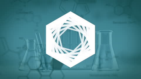 Hexagonal Design with Scientific Laboratory Elements
