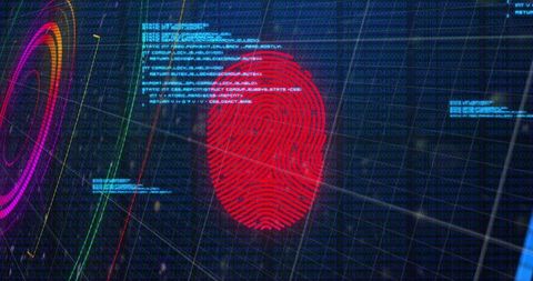 digital abstract of fingerprint in data stream - Download Free Stock Images Pikwizard.com