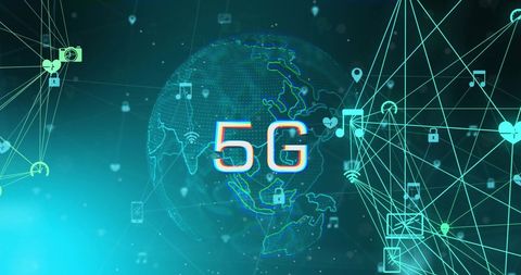 Globe with 5G Technology and Digital Connections Background - Download Free Stock Images Pikwizard.com