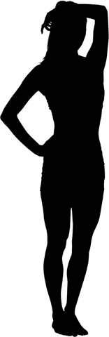 Silhouette of athletic sportswoman on transparent background