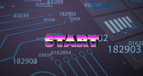 Start Text Amidst Futuristic Data Visualization