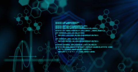 Cybersecurity Concept with Digital Code and Hexagonal Design - Download Free Stock Images Pikwizard.com