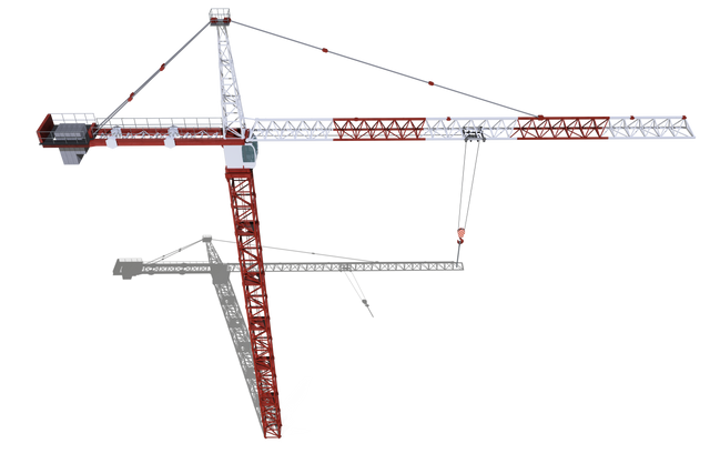 High-angle View Transparent Tower Crane on Isolated Background - Download Free Stock Videos Pikwizard.com