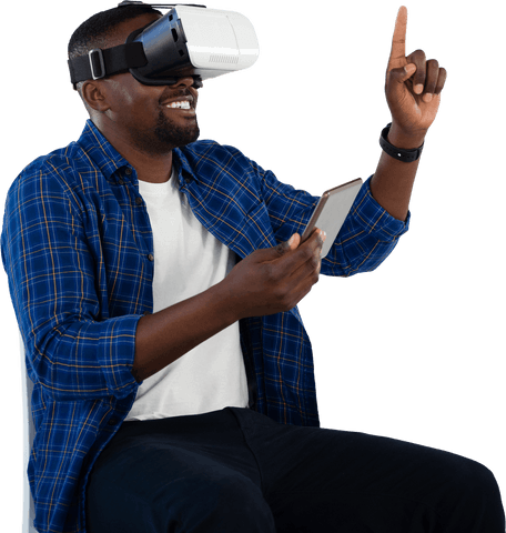 Man Engaged with Transparent Virtual Reality Technology Experience - Download Free Stock Videos Pikwizard.com