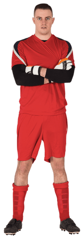 Confident Football Goalkeeper in Red on Transparent Background - Download Free Stock Videos Pikwizard.com