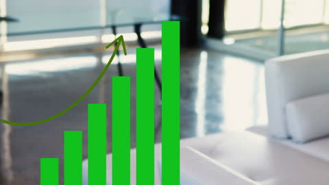 Digital Growth Animation over Business Concept