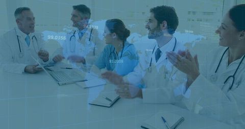 Collaborative Team of Doctors Analyzing Global Data