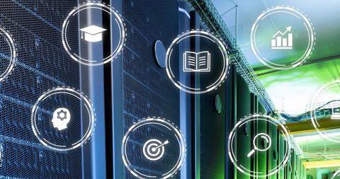 digital network and technology interface with data center - Download Free Stock Images Pikwizard.com