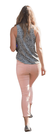 transparent rear view of woman walking in casual outfit - Download Free Stock Videos Pikwizard.com