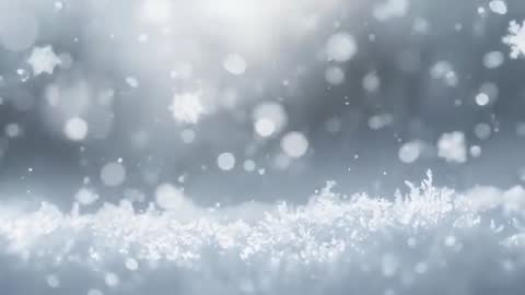 Falling snowflakes drifting over sparkling frost macro footage for winter background