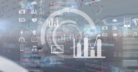 Digital Interface with Statistics and Data Visualization Icons - Download Free Stock Images Pikwizard.com