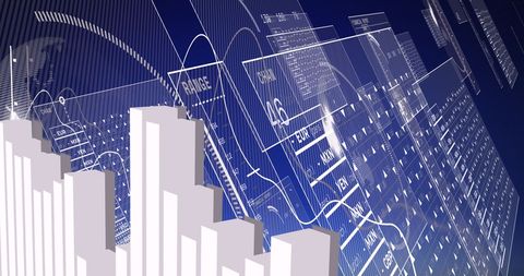 Futuristic Data Processing on Bluish Digital Background - Download Free Stock Images Pikwizard.com