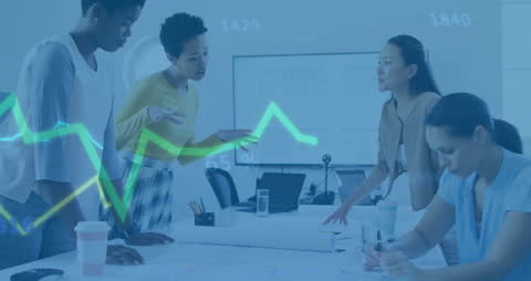 Diverse Colleagues Collaborating on Financial Growth Strategy