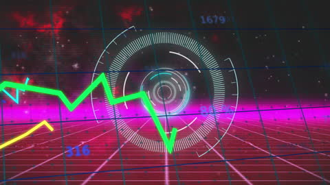 Futuristic Digital Interface with Data and Grid Network