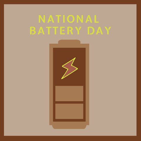national battery day celebration concept with battery icon - Download Free Stock Templates Pikwizard.com