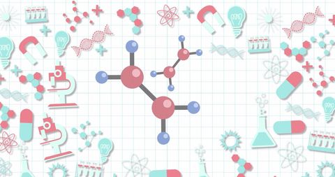 Colorful Molecule and Science Icons with Academic Theme - Download Free Stock Images Pikwizard.com