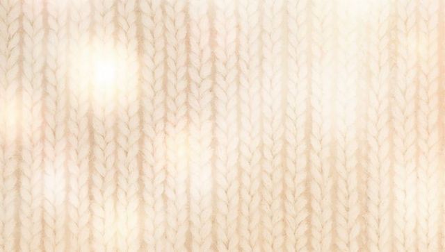 Cream beige cable knit texture with soft bokeh light and cozy wool warmth background