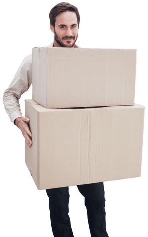 transparent image of man carrying large cardboard boxes - Download Free Stock Videos Pikwizard.com
