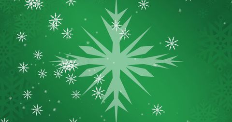 Digital Snowflakes on Green Background for Festive Celebration - Download Free Stock Images Pikwizard.com