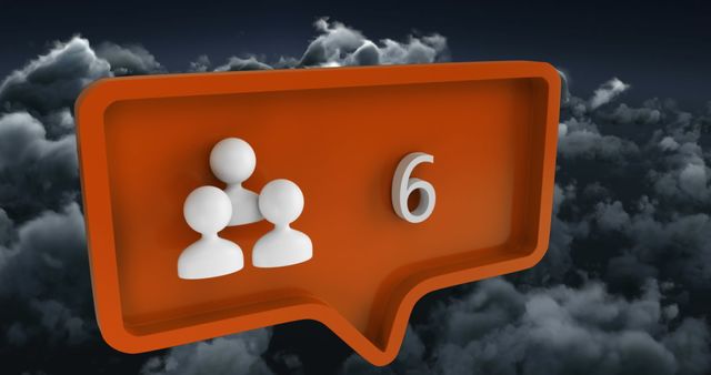 Social Media Notification Icon in Cloudy Sky Background - Download Free Stock Images Pikwizard.com