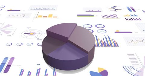 colorful pie charts and graphs on white background - Download Free Stock Images Pikwizard.com