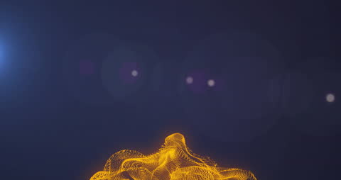 Yellow Digital Wave in Abstract Technology Background